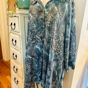 Marrakesh Animal Print Long Sleeve Blouse Tunic
